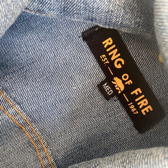 Ring of Fire Blue Jean Jacket with Patches - Picture 4 of 4